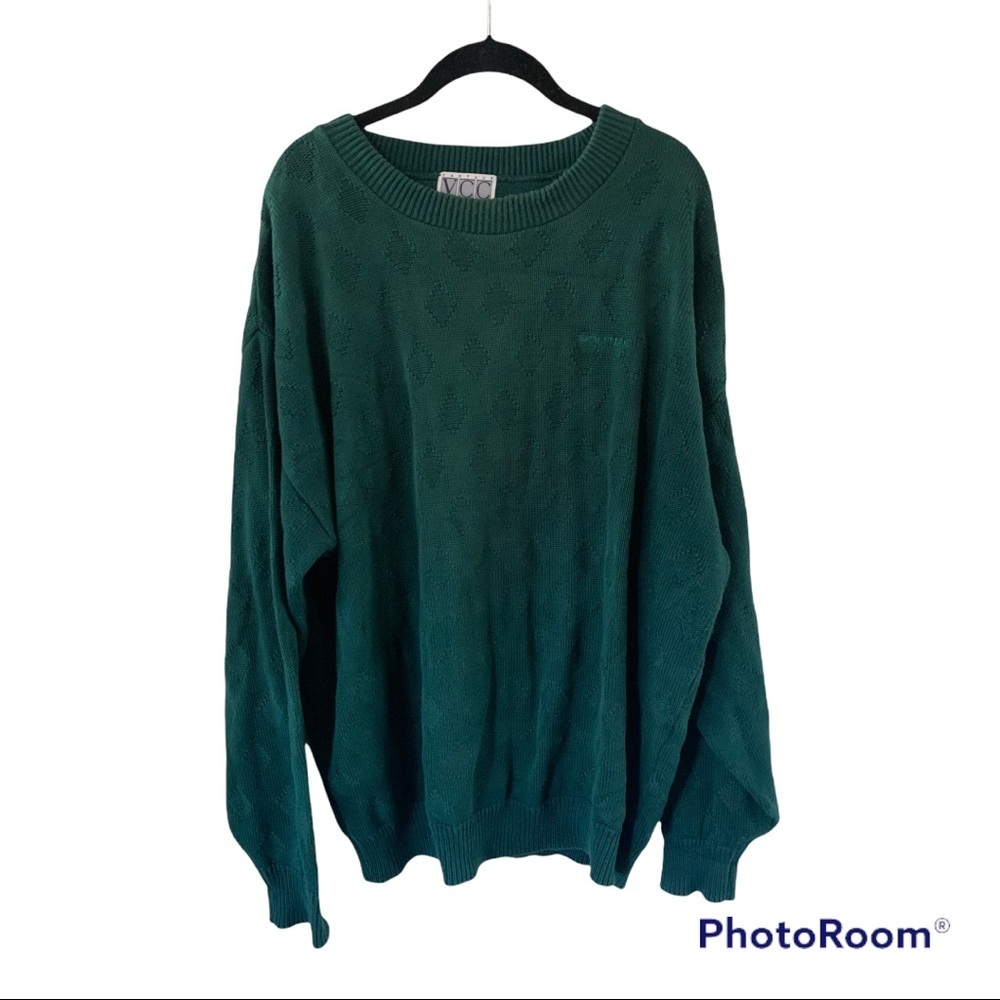 Vintage VCC PONTIAC car men’s green sweater size XL
